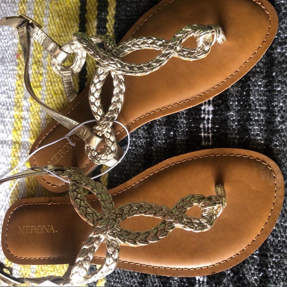 Gold Braided Sandals